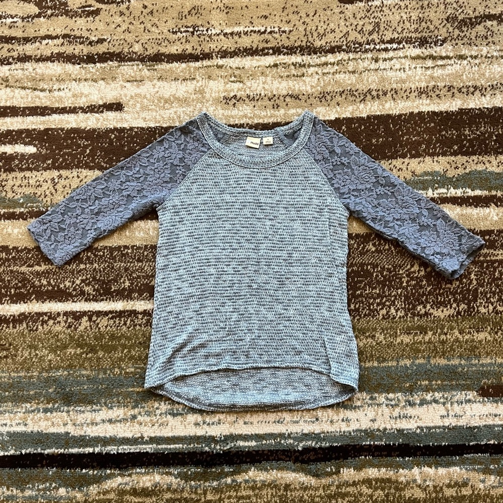 Girls MUDD Grey Lace Sweater Top
